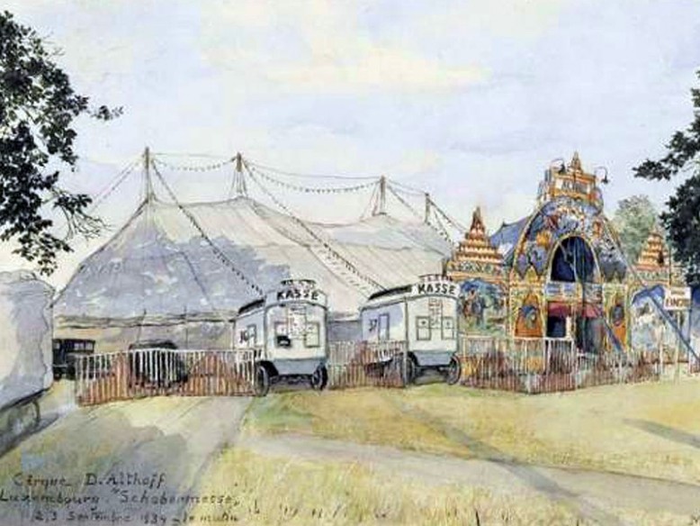 Zirkus D. Althoff Aquarell D. Althoff